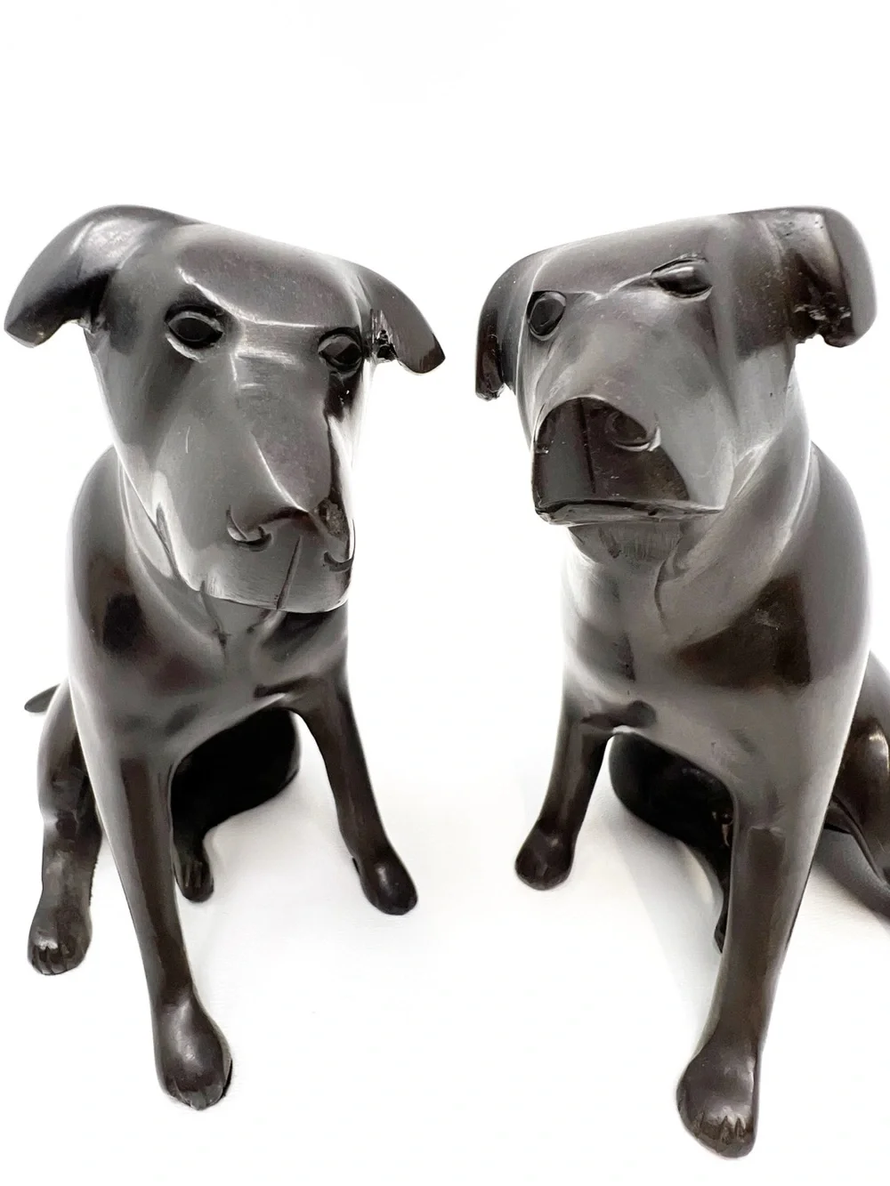 Vintage Restoration Hardware Pair of Labrador Retriever Brass/Bronze Figures Vtg